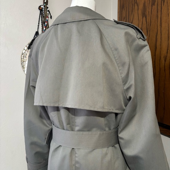 Vintage London Fog Classic Olive Green Trench Coat Size 10 - Picture 6 of 15